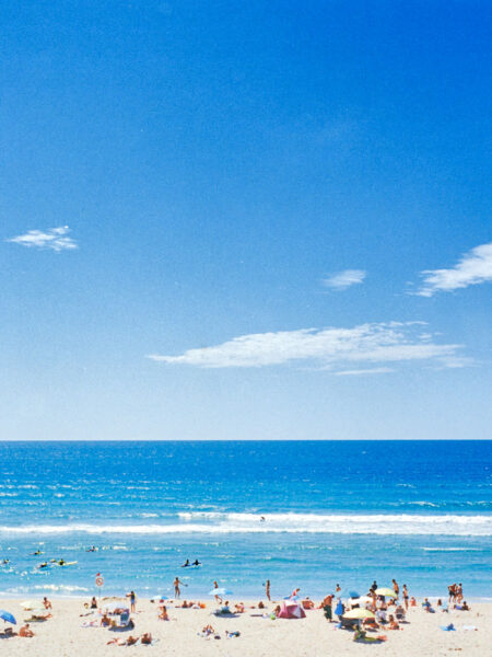 Fine art picture showing a crowded beach