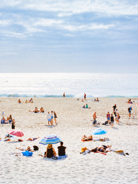 Fine art picture showing a medium-crowded beach