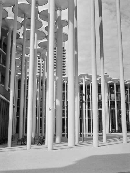 Fine art picture showing architectural poles in black and white